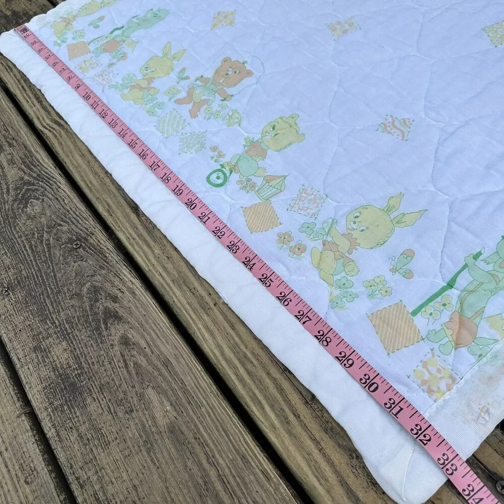 Vintage Handmade Baby Blanket‎ Quilted 46 x 33